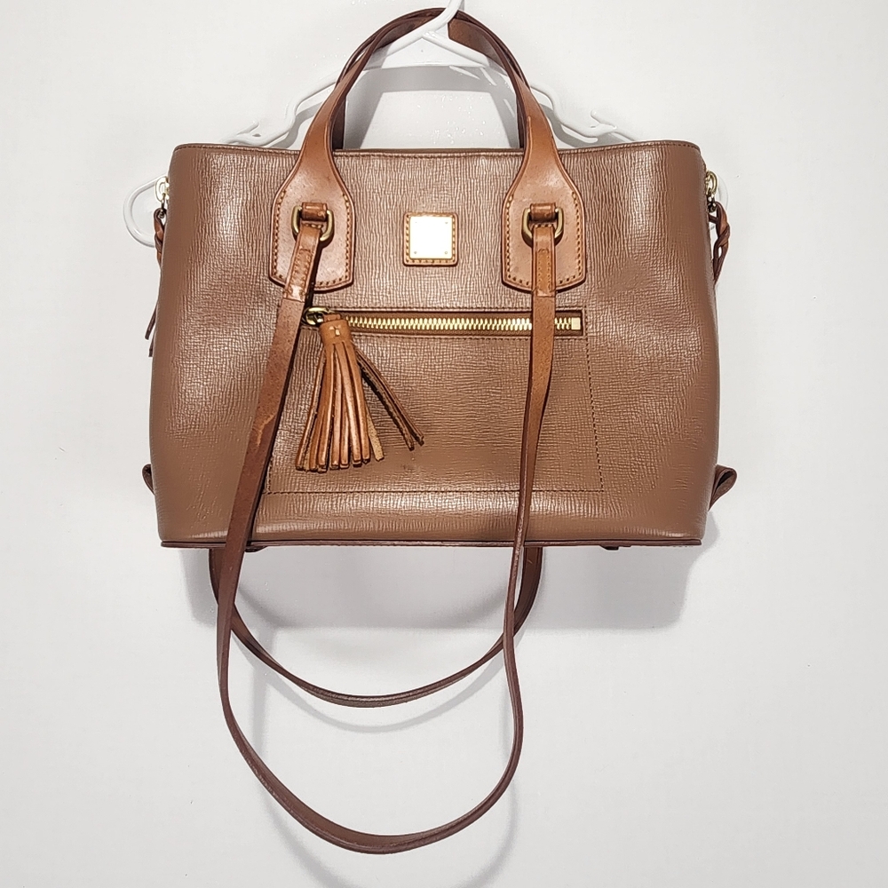 Dooney‎ & Bourke Morgan Saddle Tan Leather Handbag With Coin Wallet